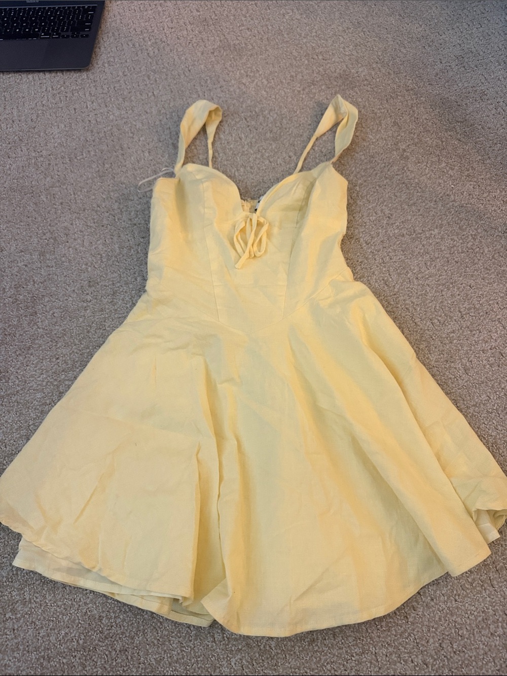 Princess Polly Yellow Tie-Front Mini Sundress